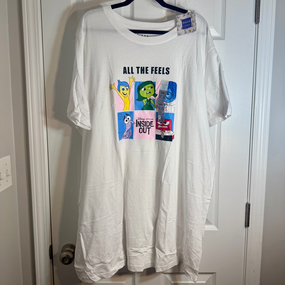NWT. Primark and Pixar's Inside Out long night shirt t-shirt size 2XL